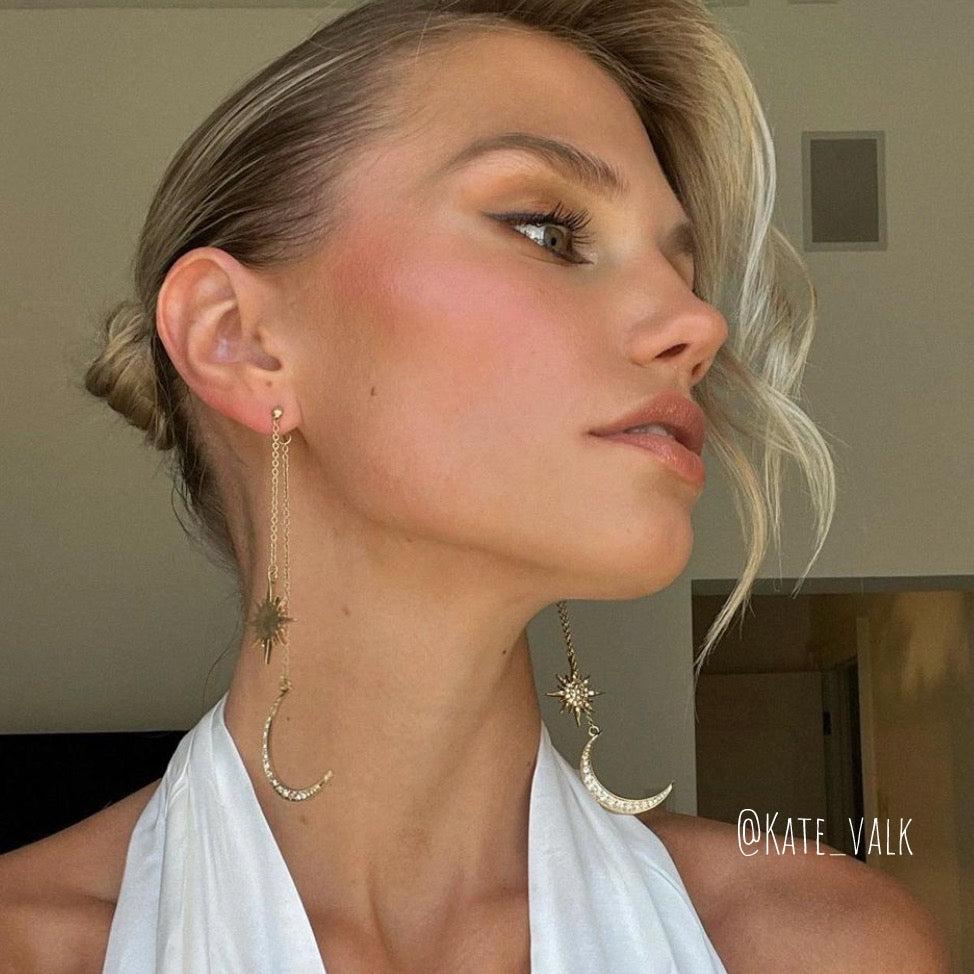 Sun & Moon Ear Jacket Earrings - LAST CHANCE