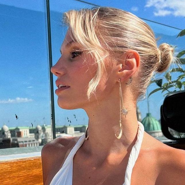 Sun & Moon Ear Jacket Earrings - LAST CHANCE