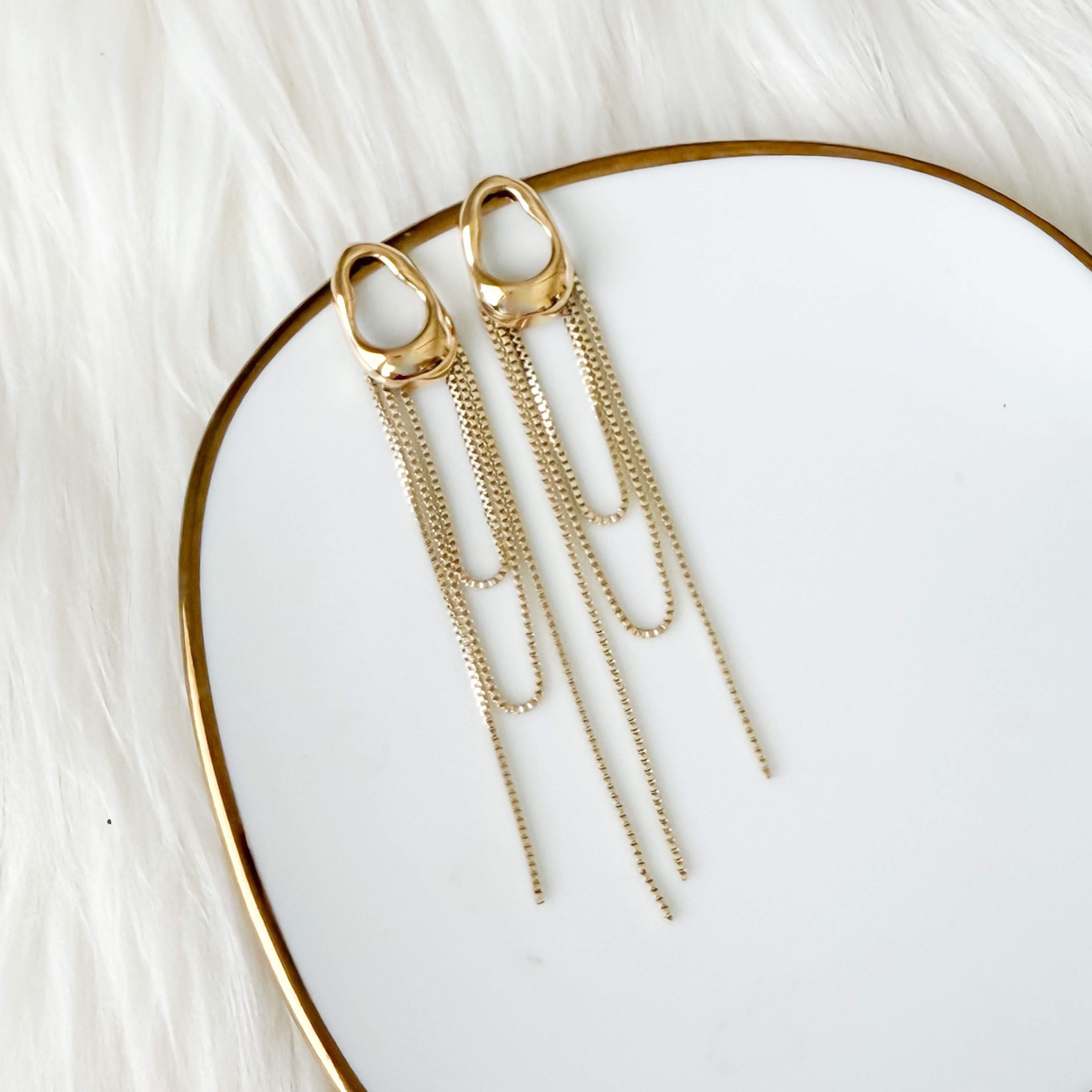 The Silhouette Draped Chain Earrings