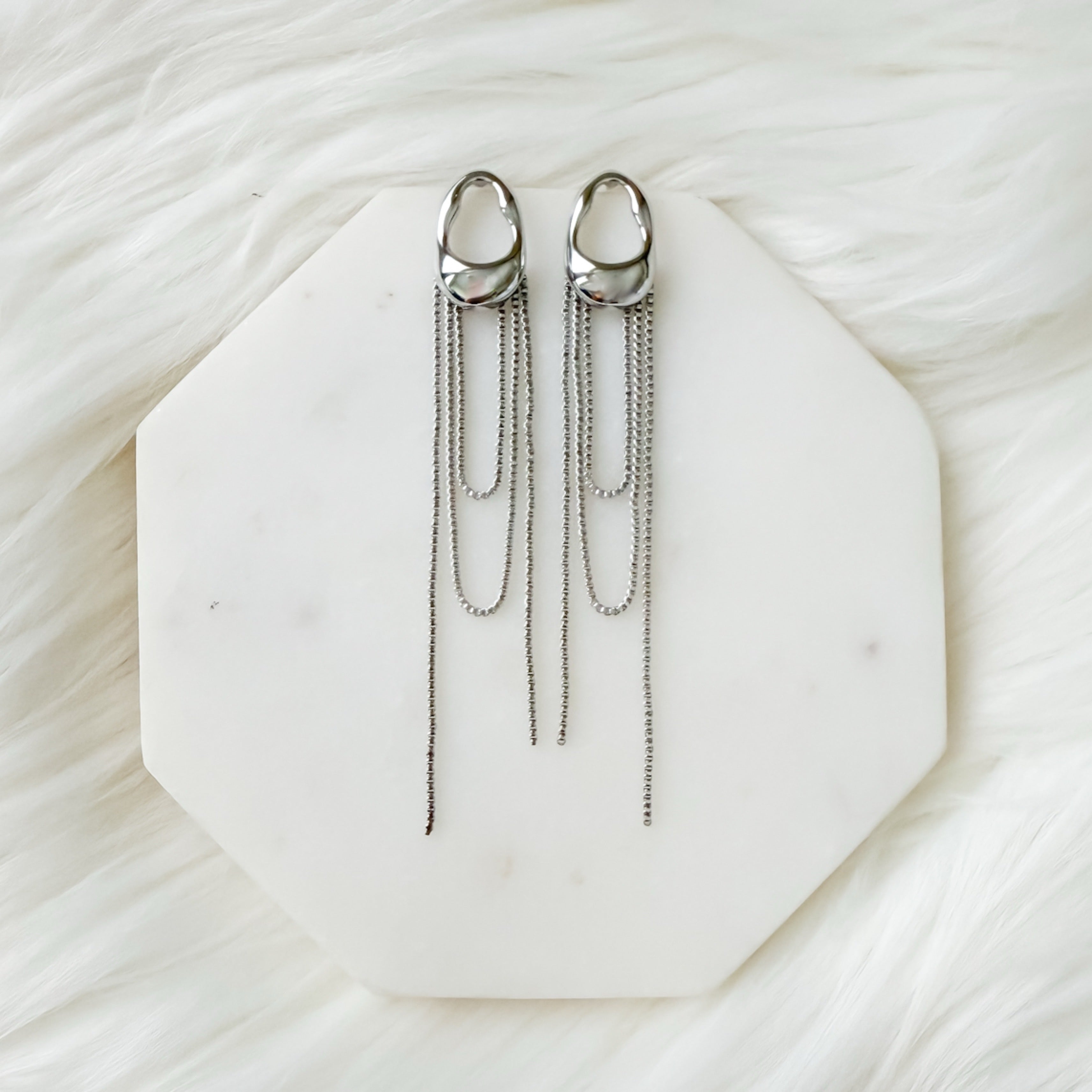 The Silhouette Draped Chain Earrings