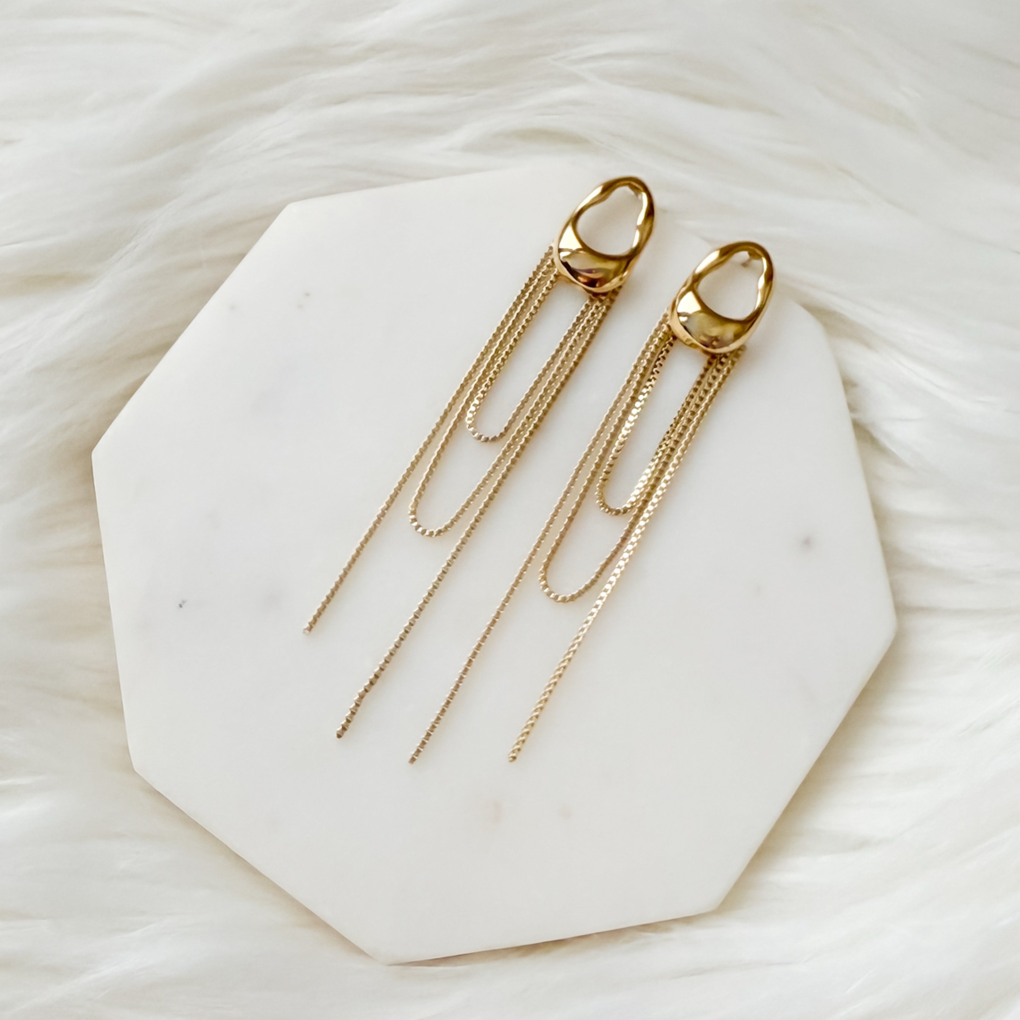 The Silhouette Draped Chain Earrings