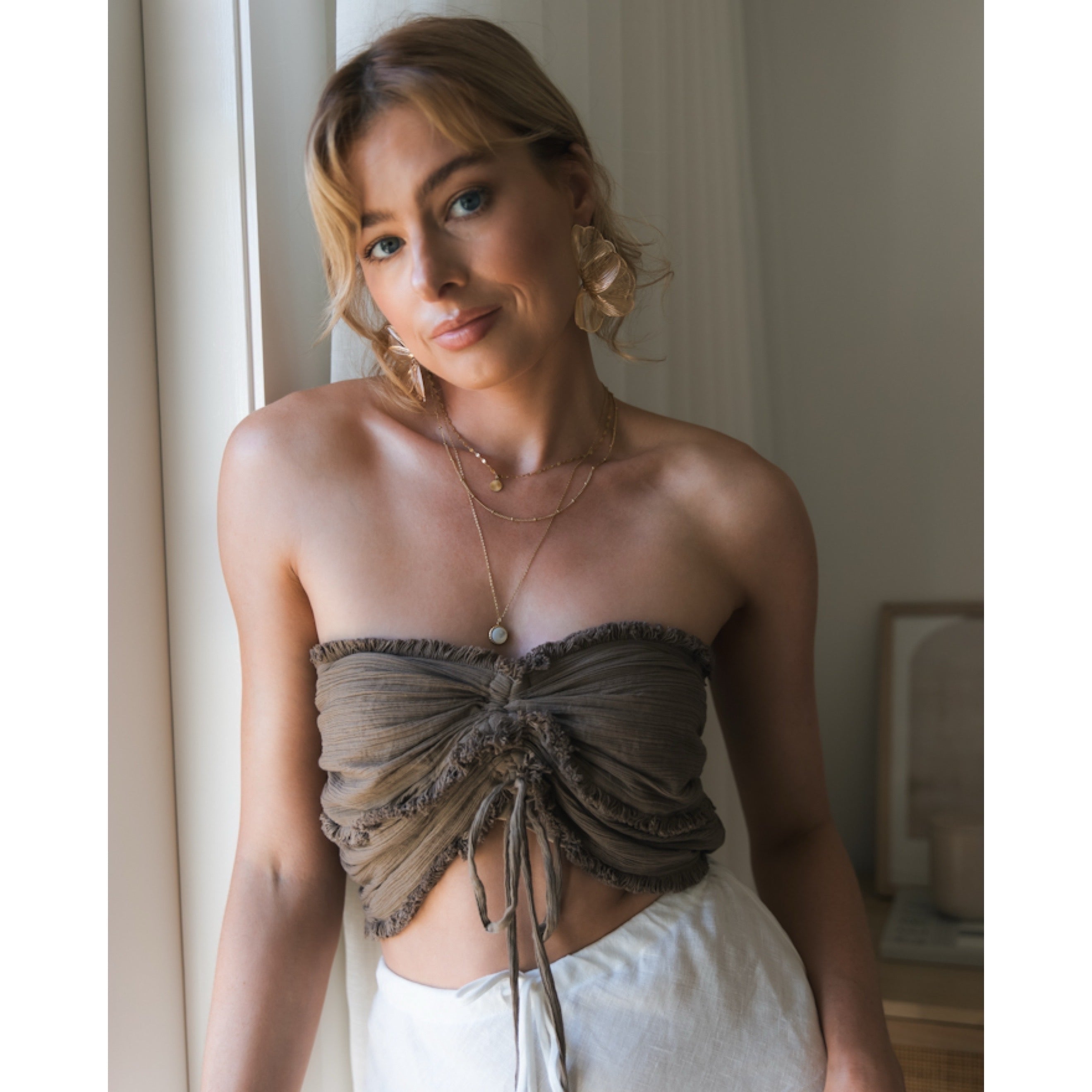 Golden Petal Drops Earrings