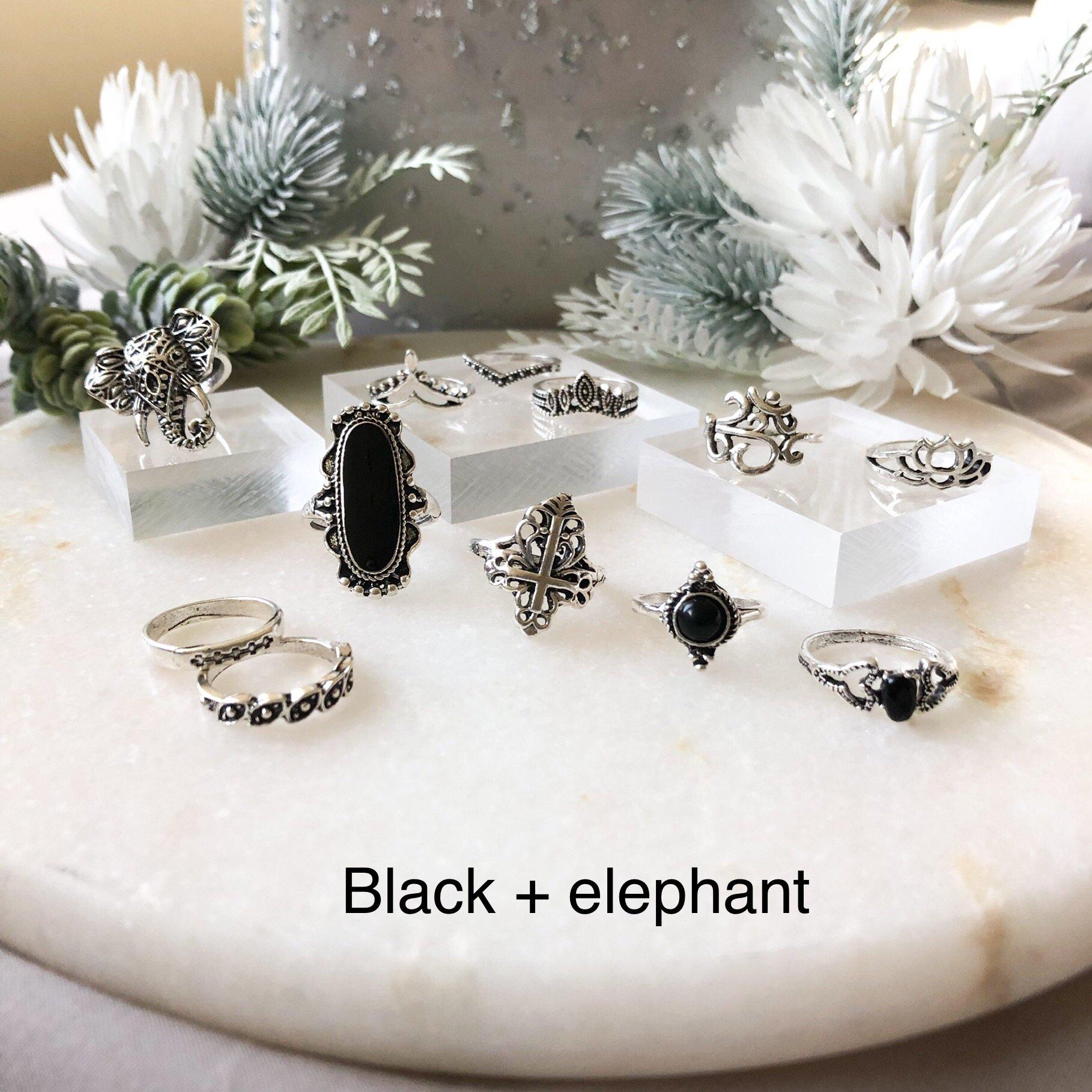 Black Ring Sets - 3 Designs - LAST CHANCE