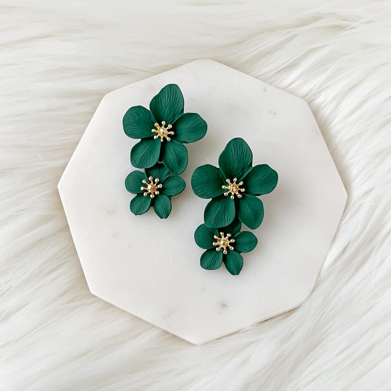 Hibiscus Flower Drop Earrings - LAST CHANCE!