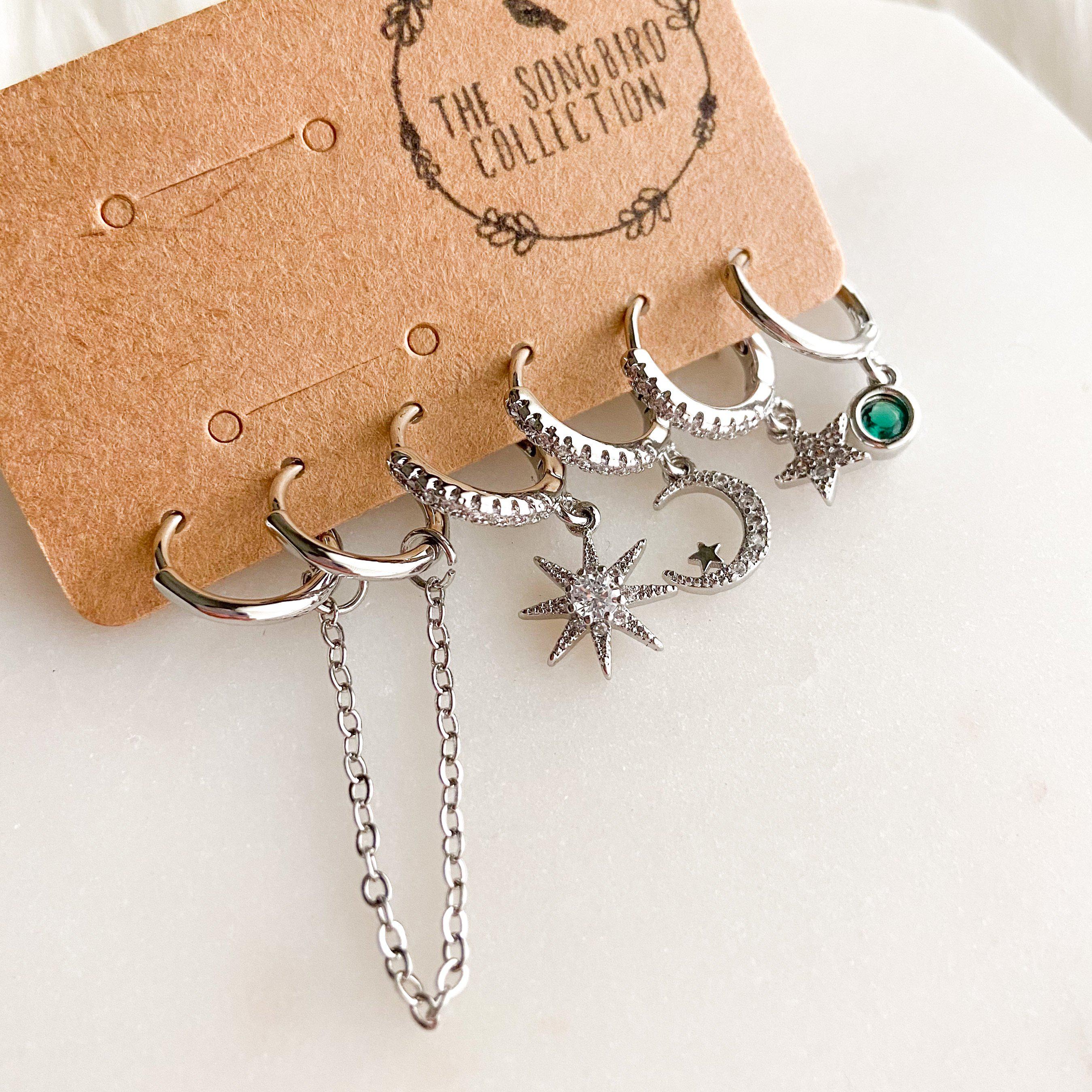 6 Piece Celestial Huggies Earring Set - LAST CHANCE!