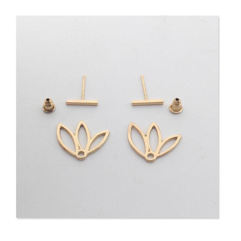 Flower Back Ear Jacket Earrings - LAST CHANCE!