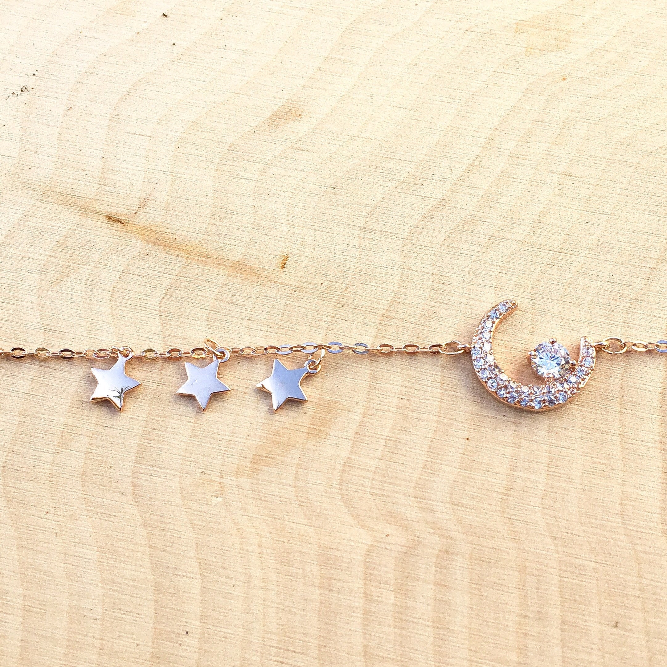 Moon and Stars Charm Bracelet - LAST CHANCE
