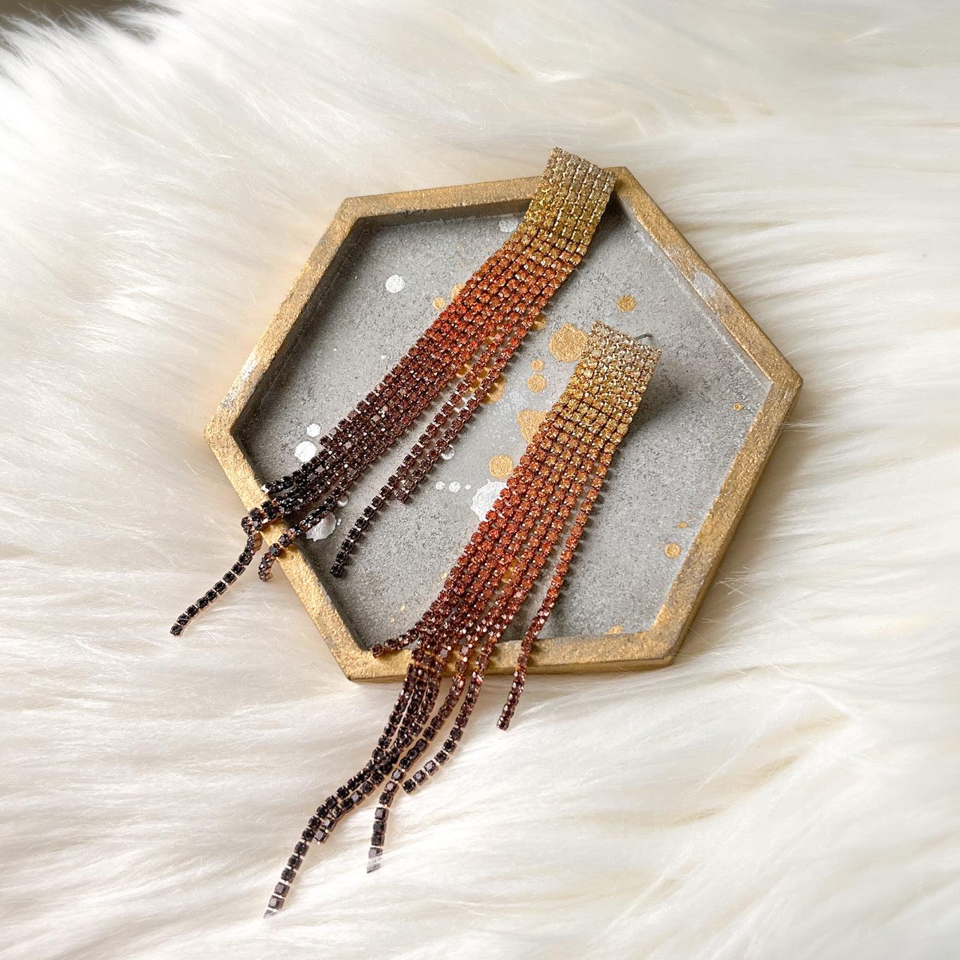 Reina Rhinestone Duster Earrings - LAST CHANCE!