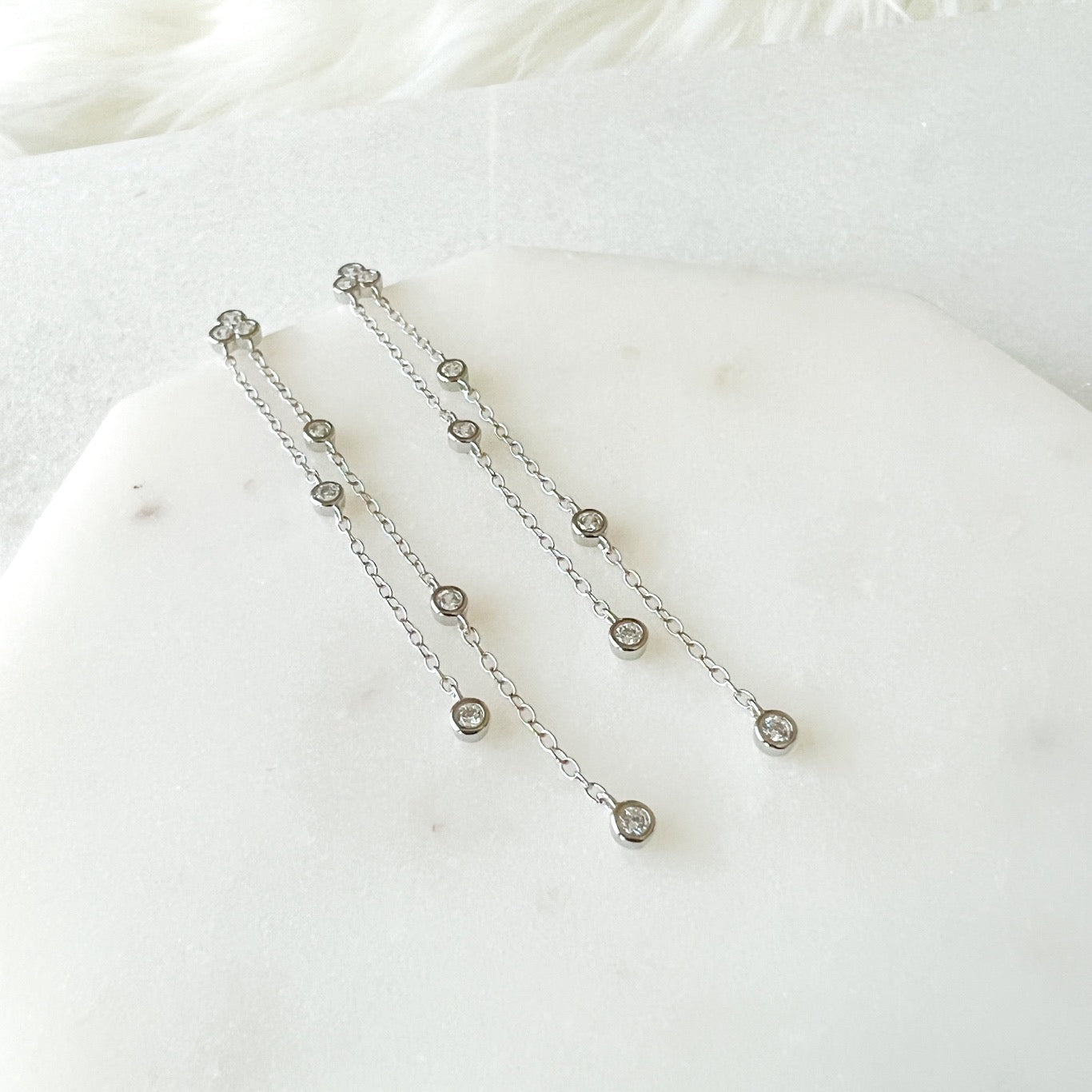 Jolie Bezel Drop Earrings - LAST CHANCE!
