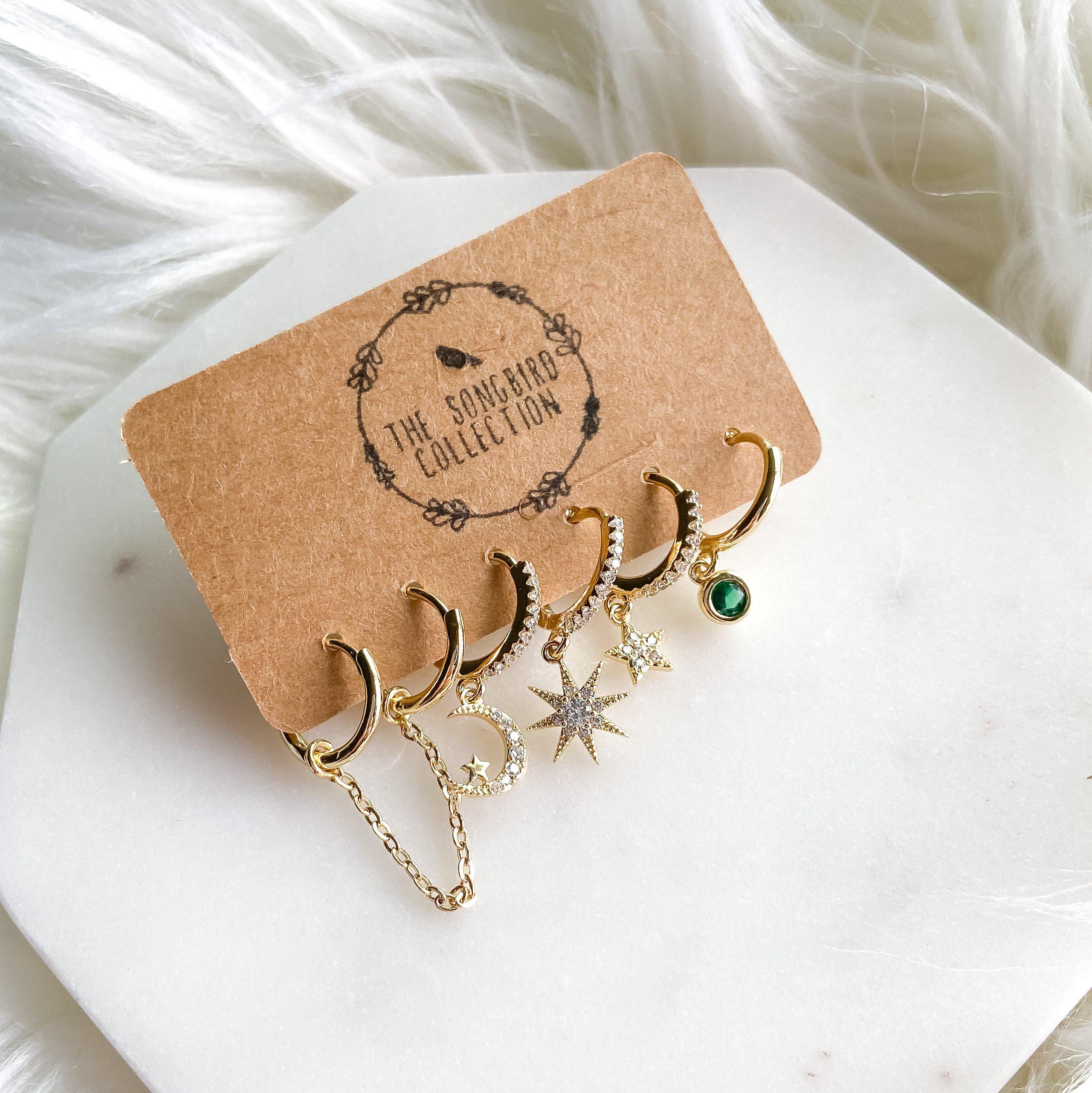 6 Piece Celestial Huggies Earring Set - LAST CHANCE!