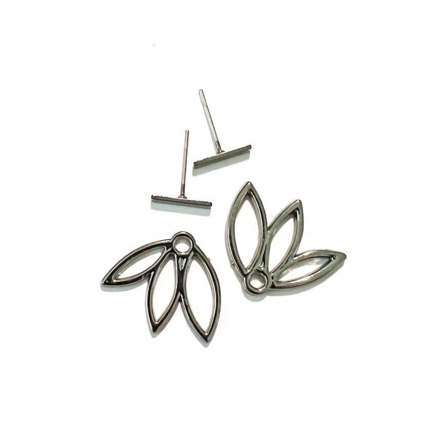 Flower Back Ear Jacket Earrings - LAST CHANCE!