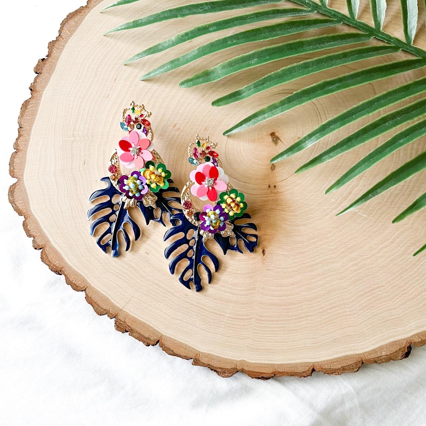 Caribbean Palm Leaf Earrings - 6 Colors LAST CHANCE!