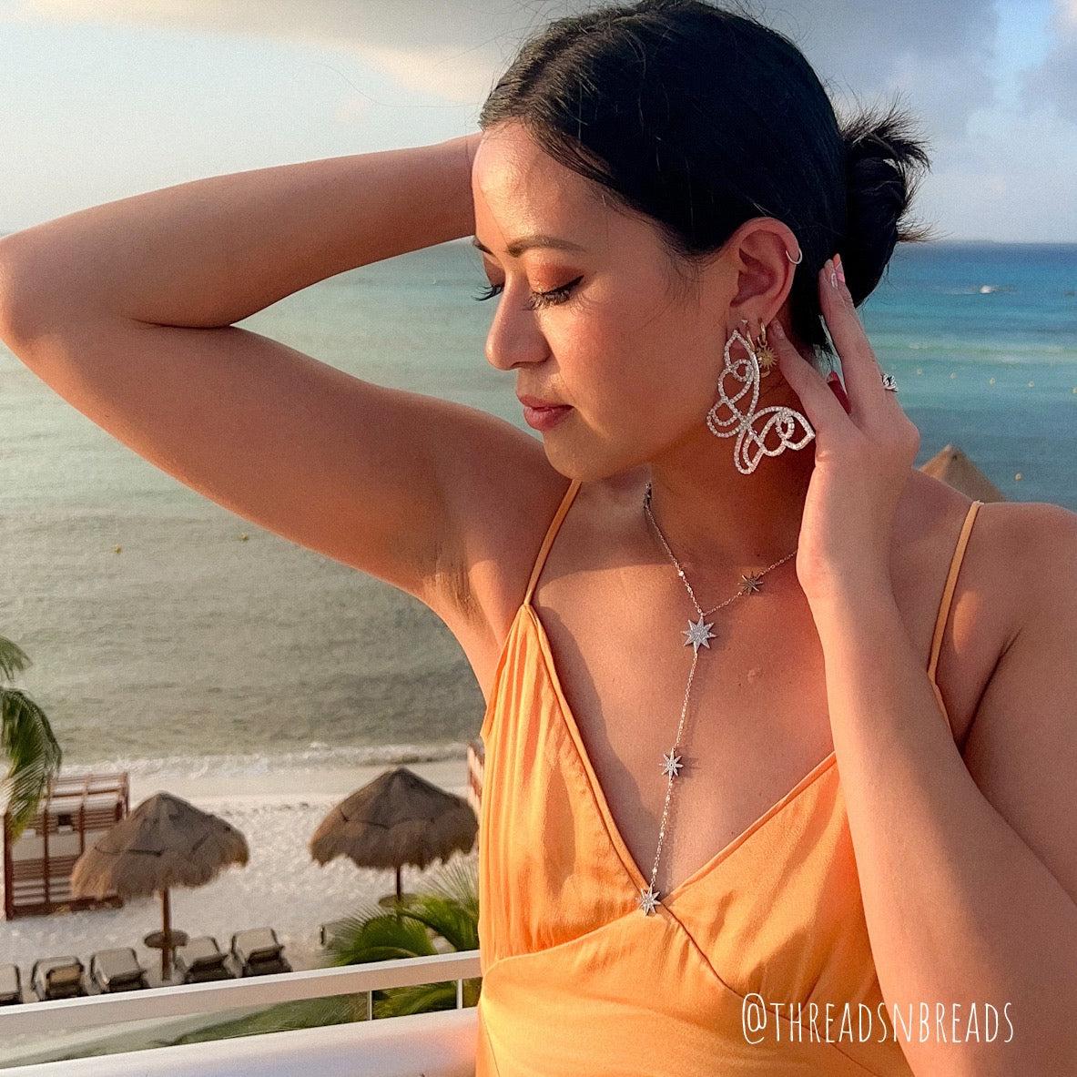 Rhinestone Butterfly Statement Earrings - LAST CHANCE!