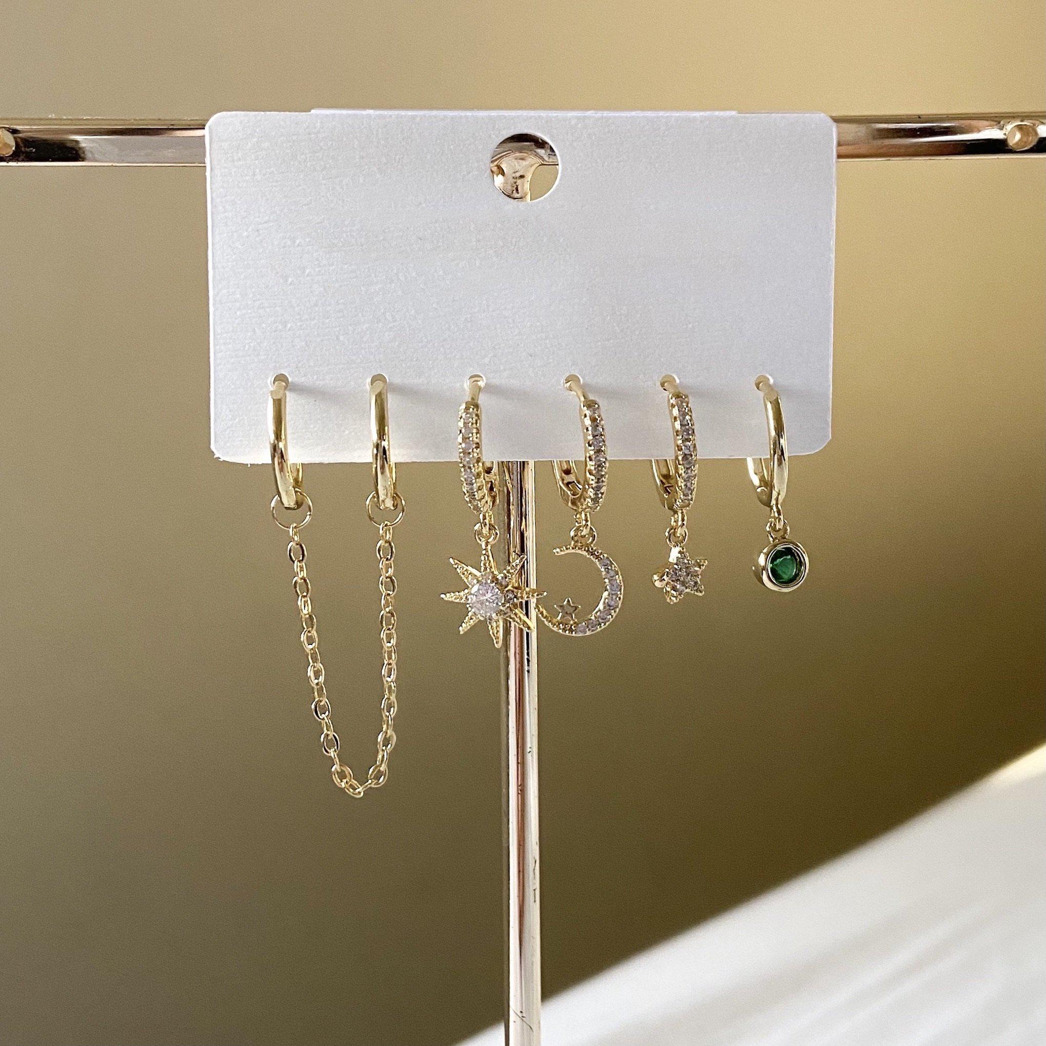 6 Piece Celestial Huggies Earring Set - LAST CHANCE!