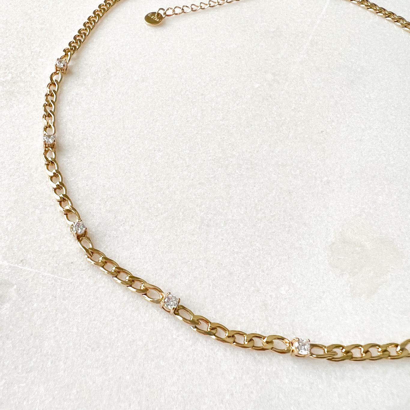 Elle Sparkle Studded Chain Necklace - LAST CHANCE!