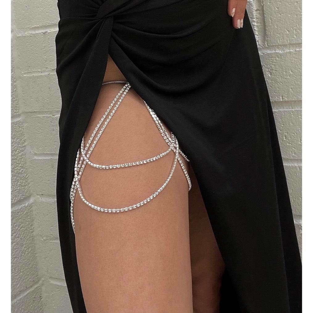Drippin Glam Rhinestone Leg Chain - LAST CHANCE!
