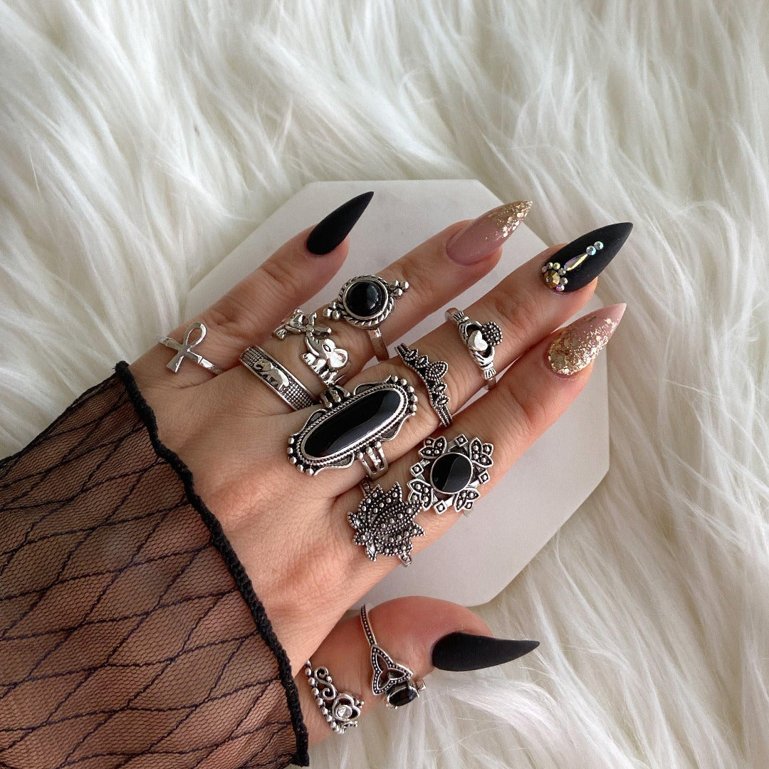 Black Ring Sets - 3 Designs - LAST CHANCE