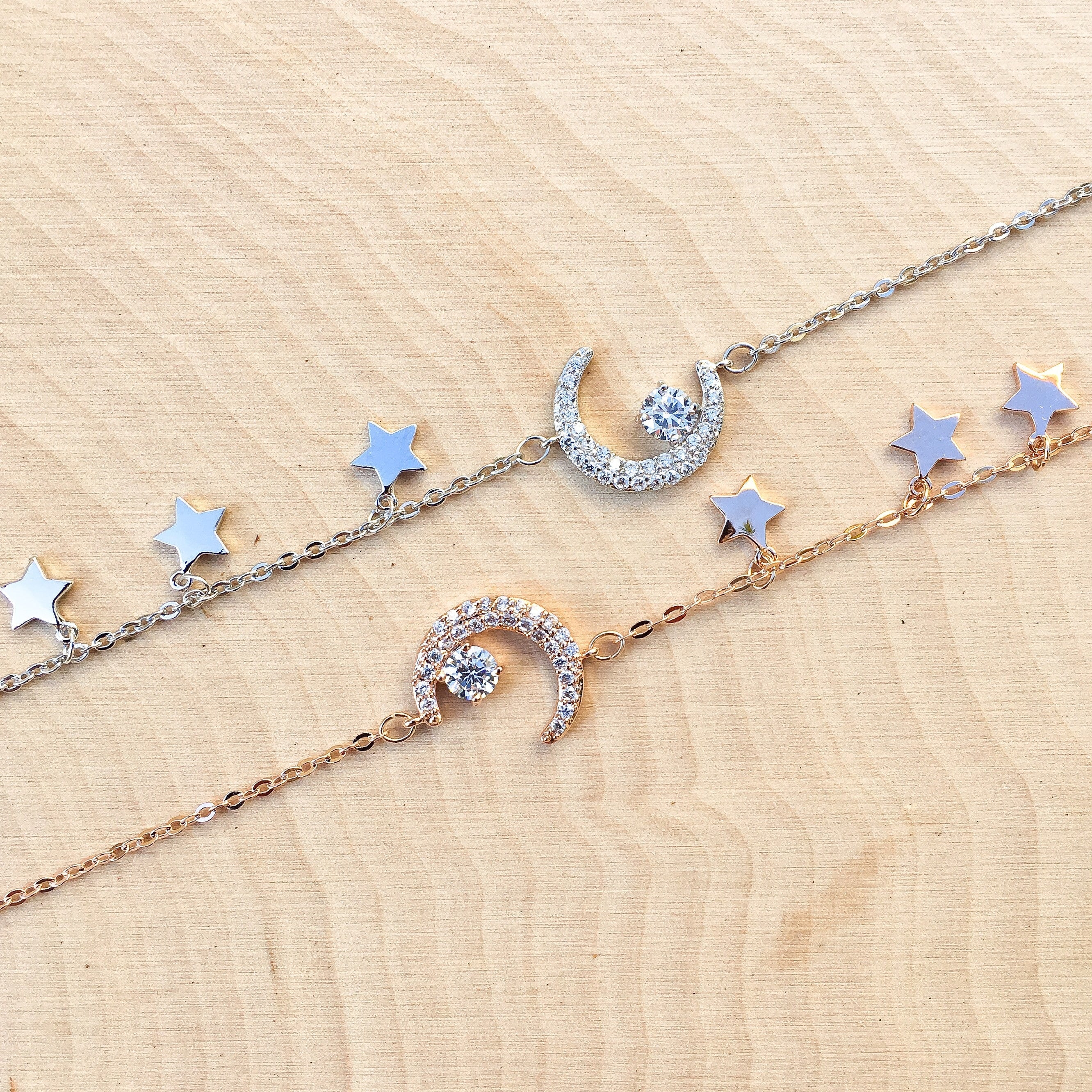 Moon and Stars Charm Bracelet - LAST CHANCE