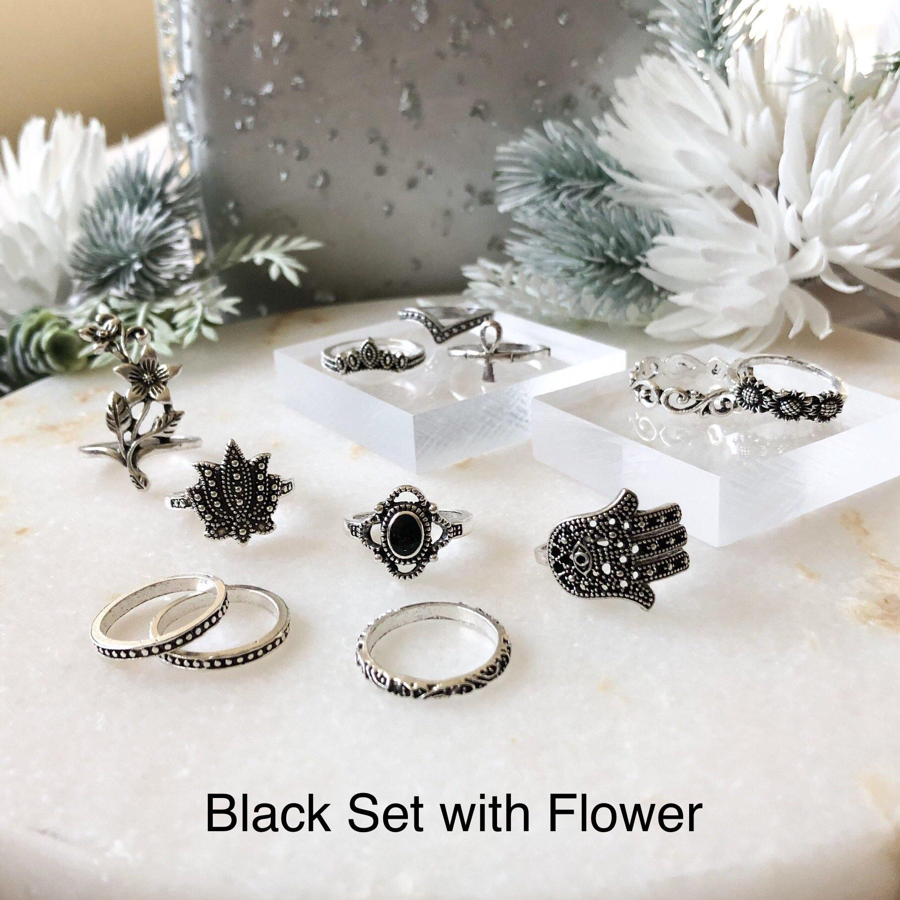 Black Ring Sets - 3 Designs - LAST CHANCE