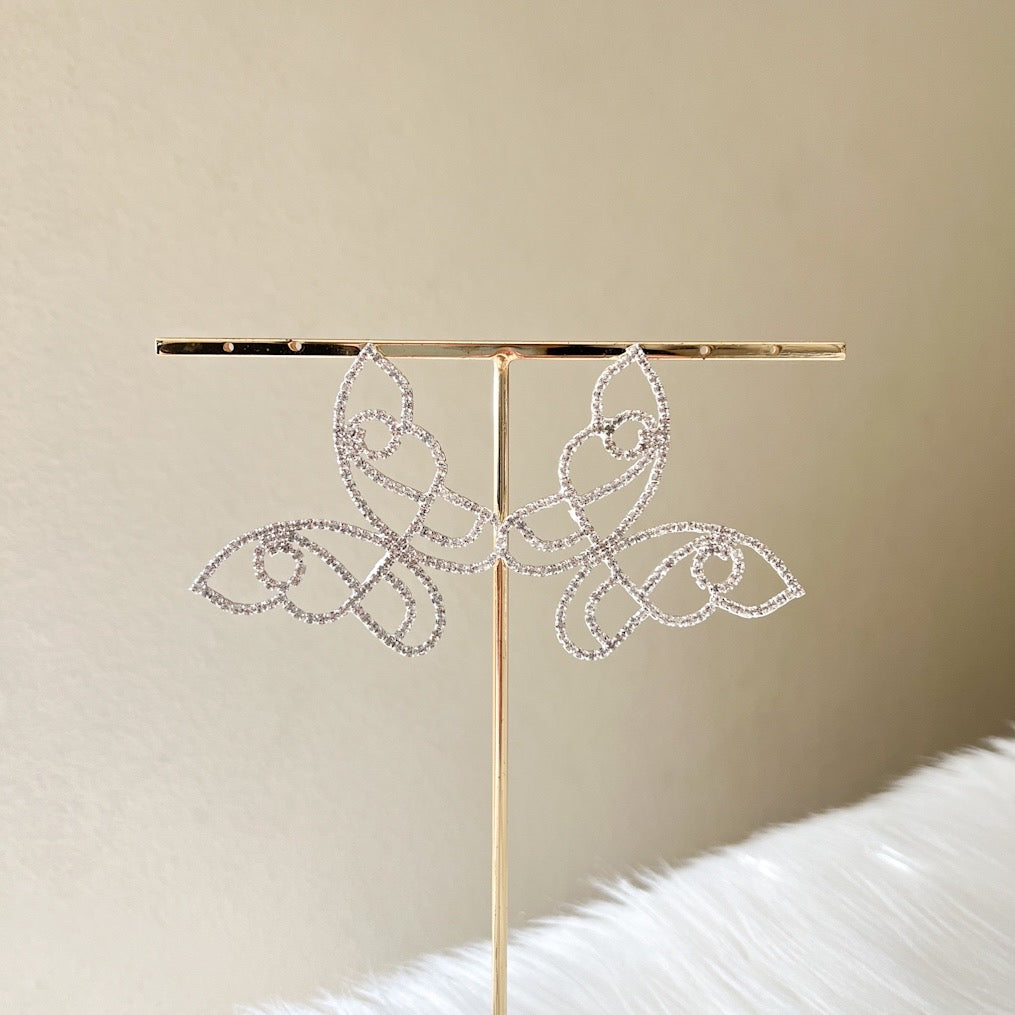 Rhinestone Butterfly Statement Earrings - LAST CHANCE!