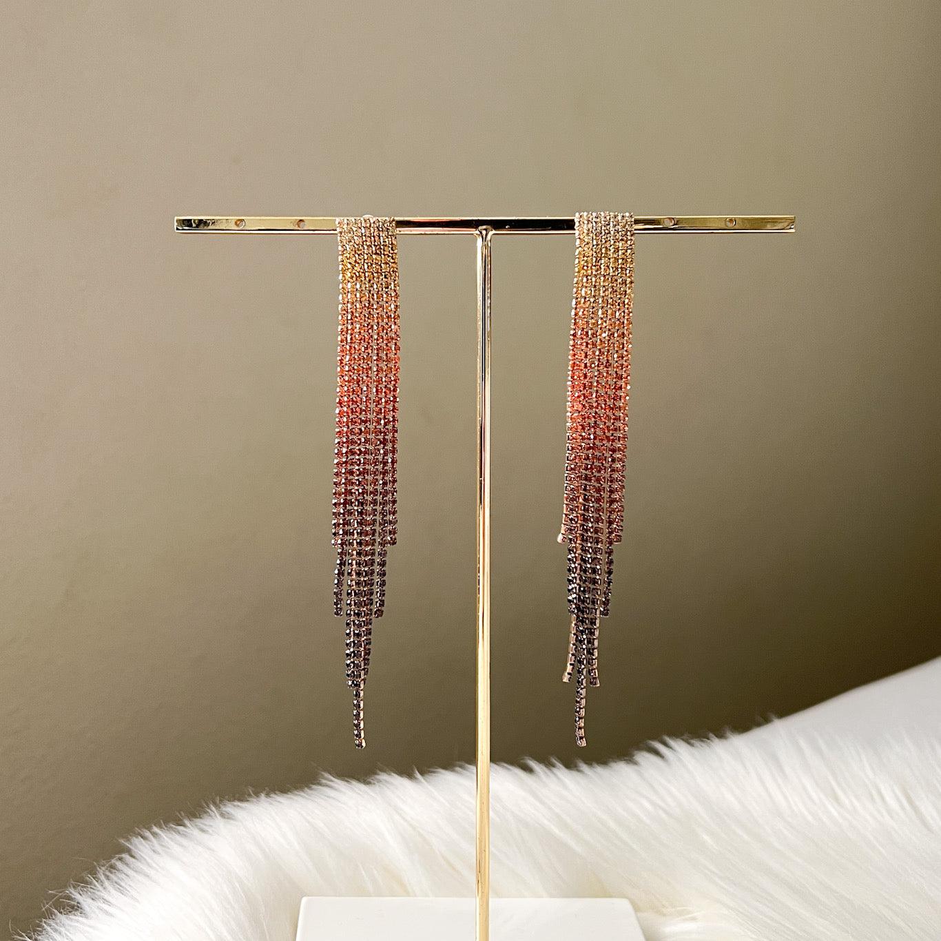 Reina Rhinestone Duster Earrings - LAST CHANCE!