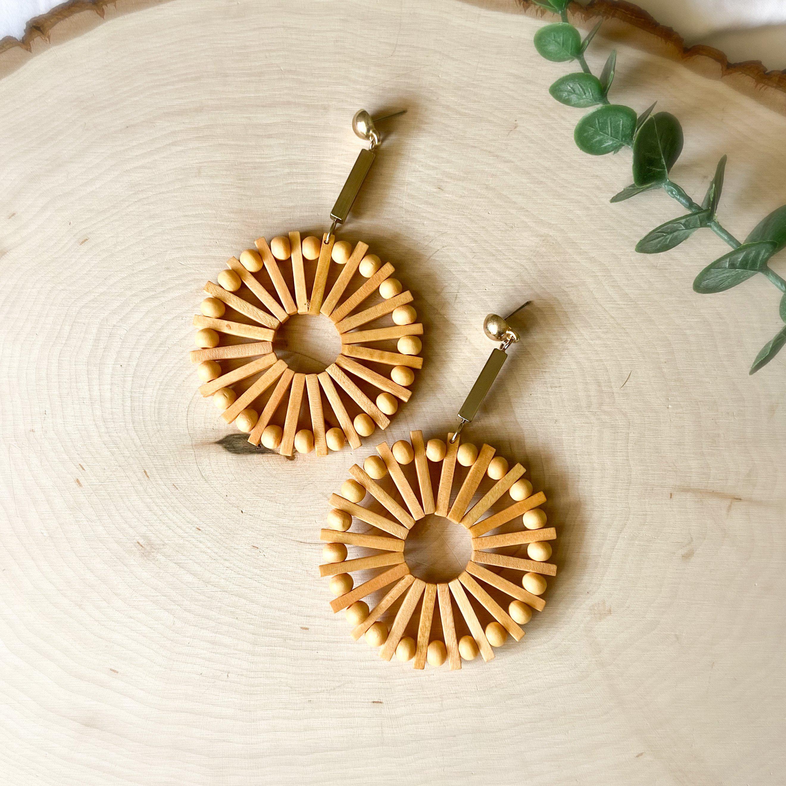 Playa Rica Wooden Statement Earrings