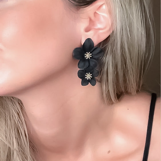 Hibiscus Flower Drop Earrings - LAST CHANCE!