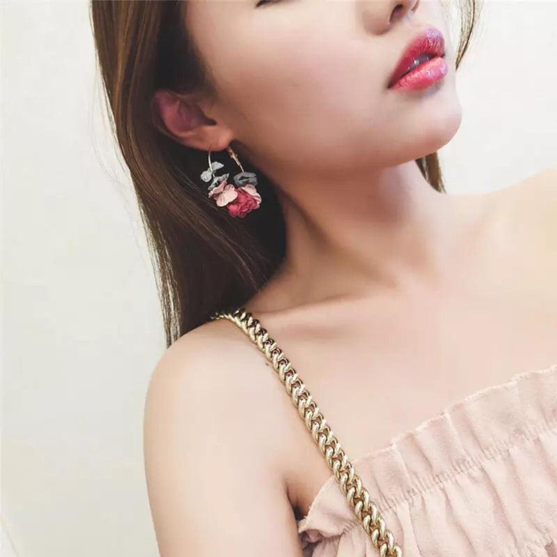 Anielle Flower Hoops Earrings