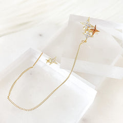 Noelle Star Chained Cuff + Stud Earrings