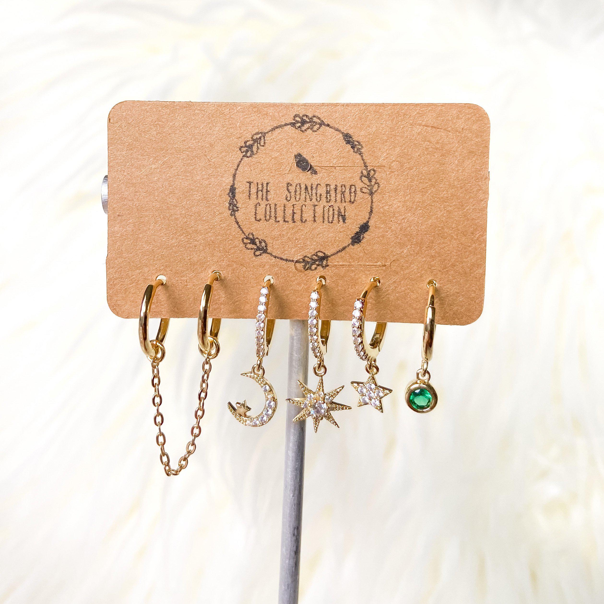 6 Piece Celestial Huggies Earring Set - LAST CHANCE!