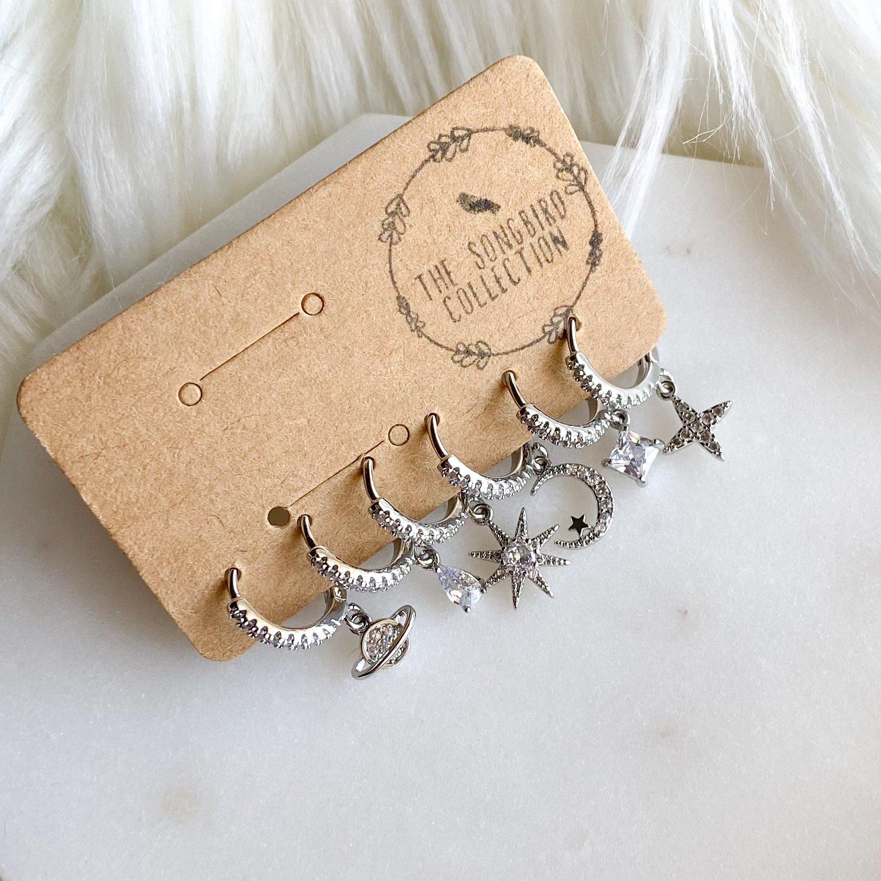 6 Piece Galaxy Huggies Earring Set - LAST CHANCE!