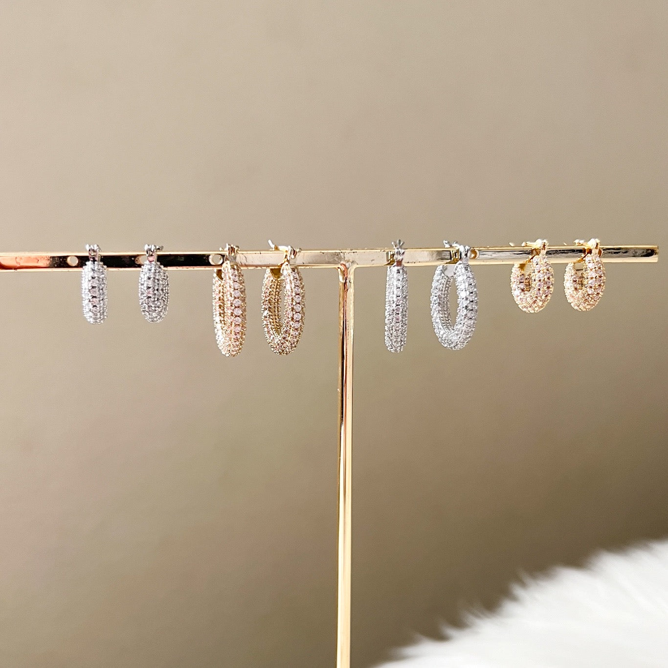 Ella Crystal Studded Hoop Earrings