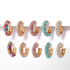 Stella Rhinestone Studded Hoop Earrings