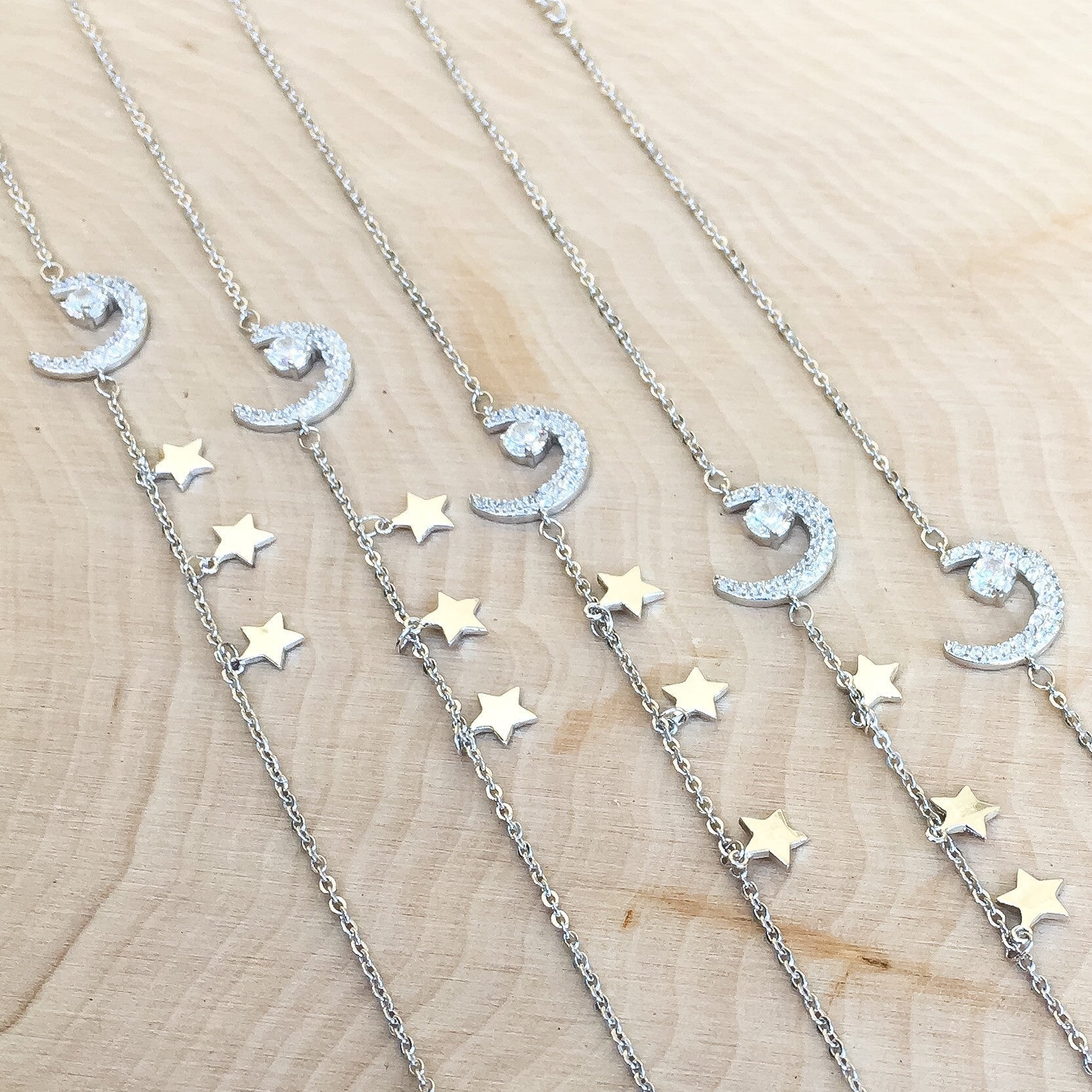 Moon and Stars Charm Bracelet - LAST CHANCE