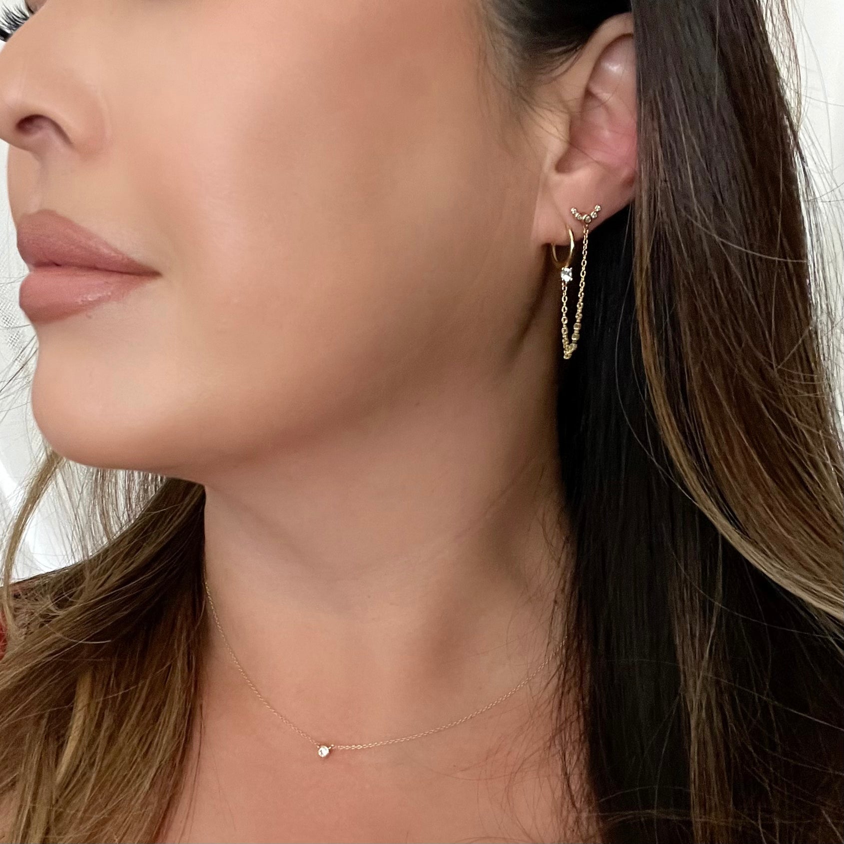 Ava Chain Link Huggie Earring