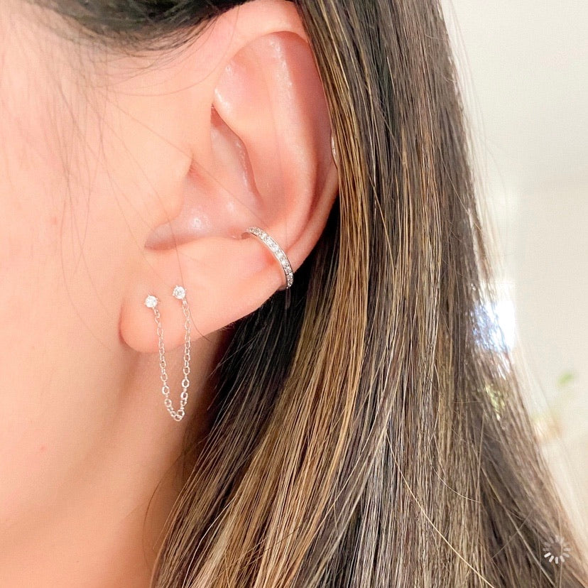 Billie Chain Link Studs - 925 Sterling Silver