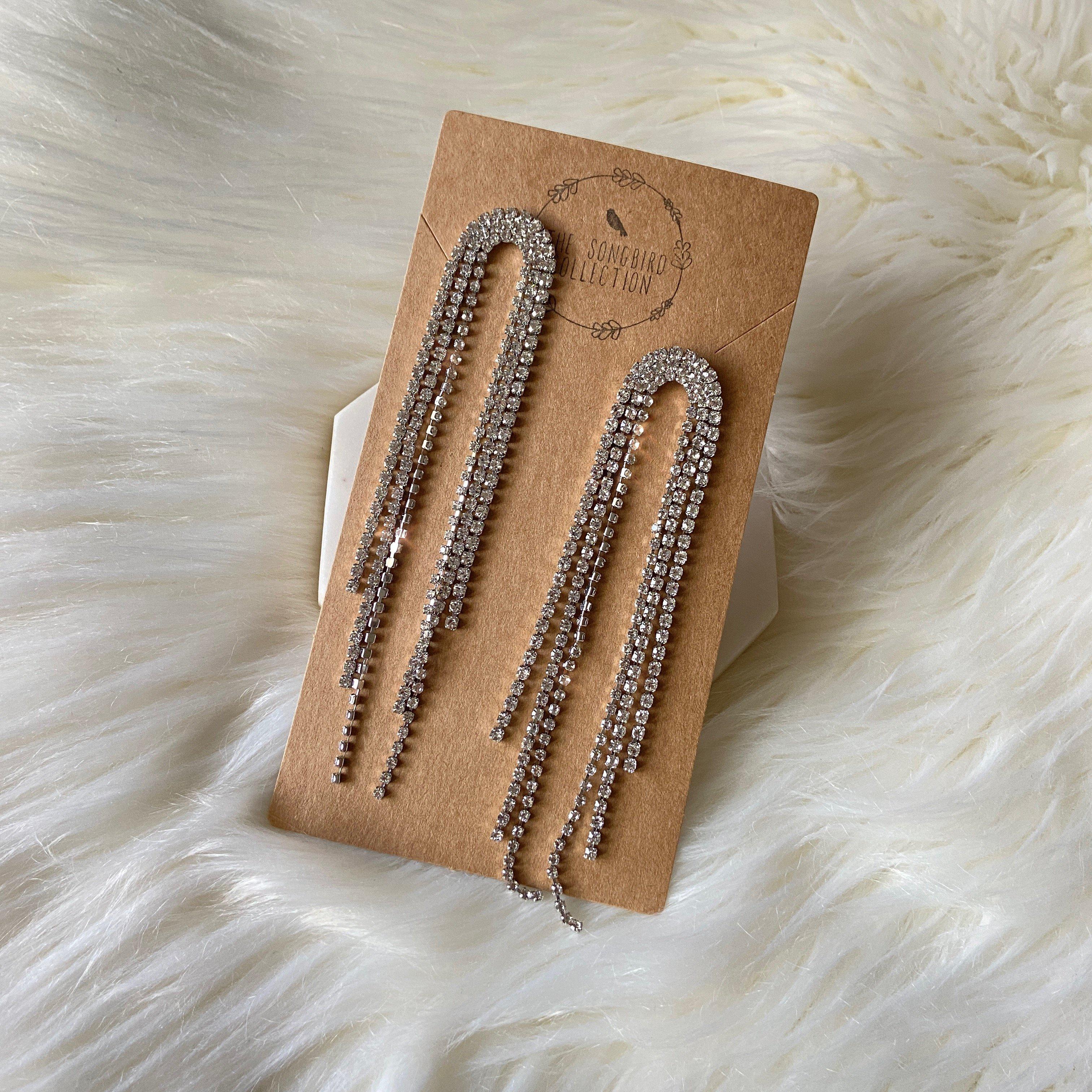 Rana Rhinestone Duster Earrings - LAST CHANCE!