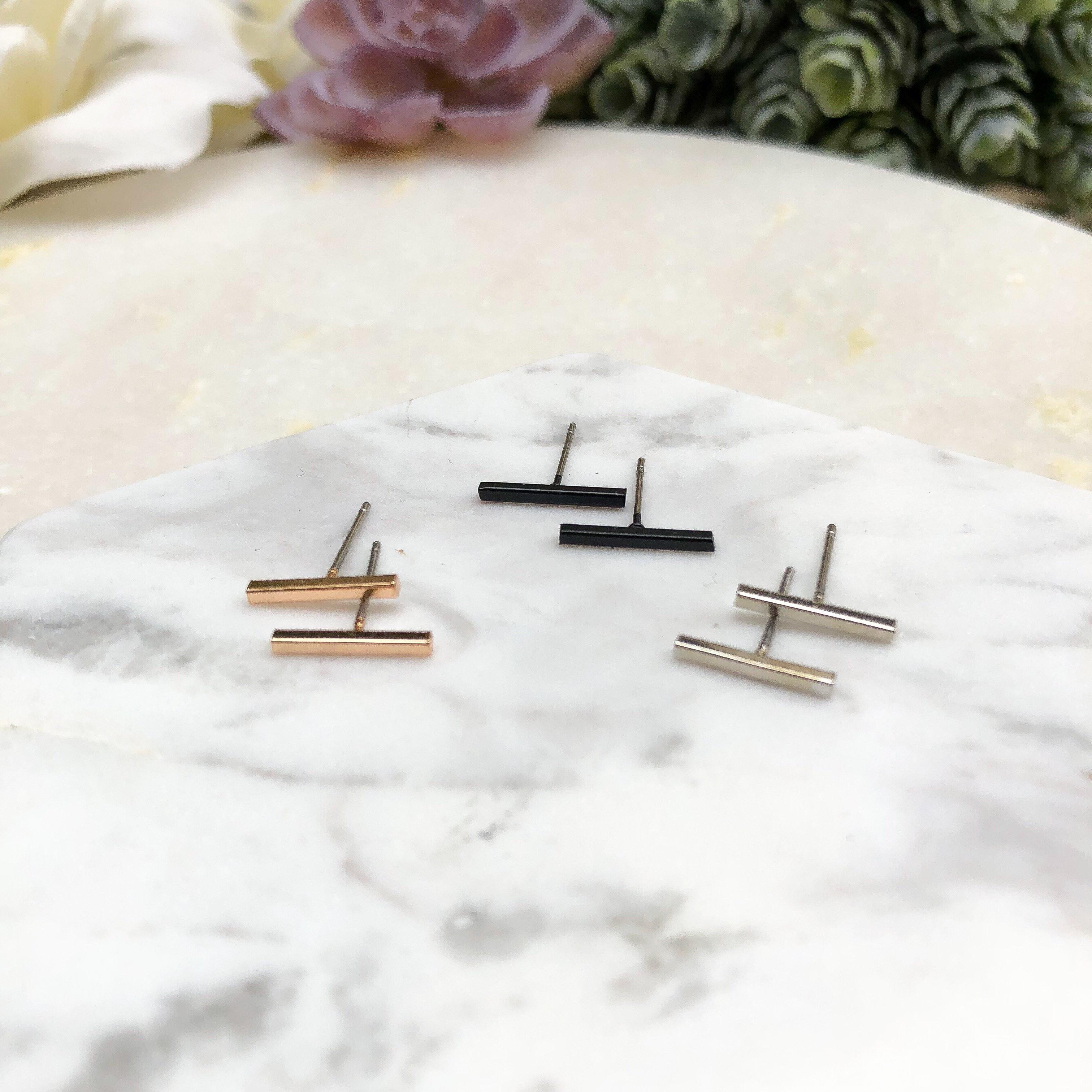 Simple Line Stud Earrings - LAST CHANCE!