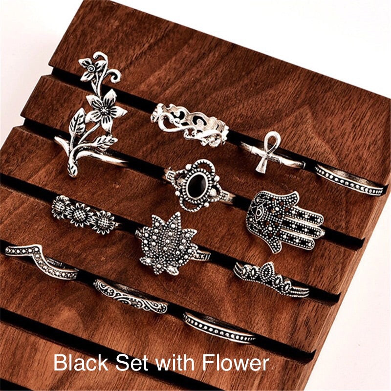 Black Ring Sets - 3 Designs - LAST CHANCE