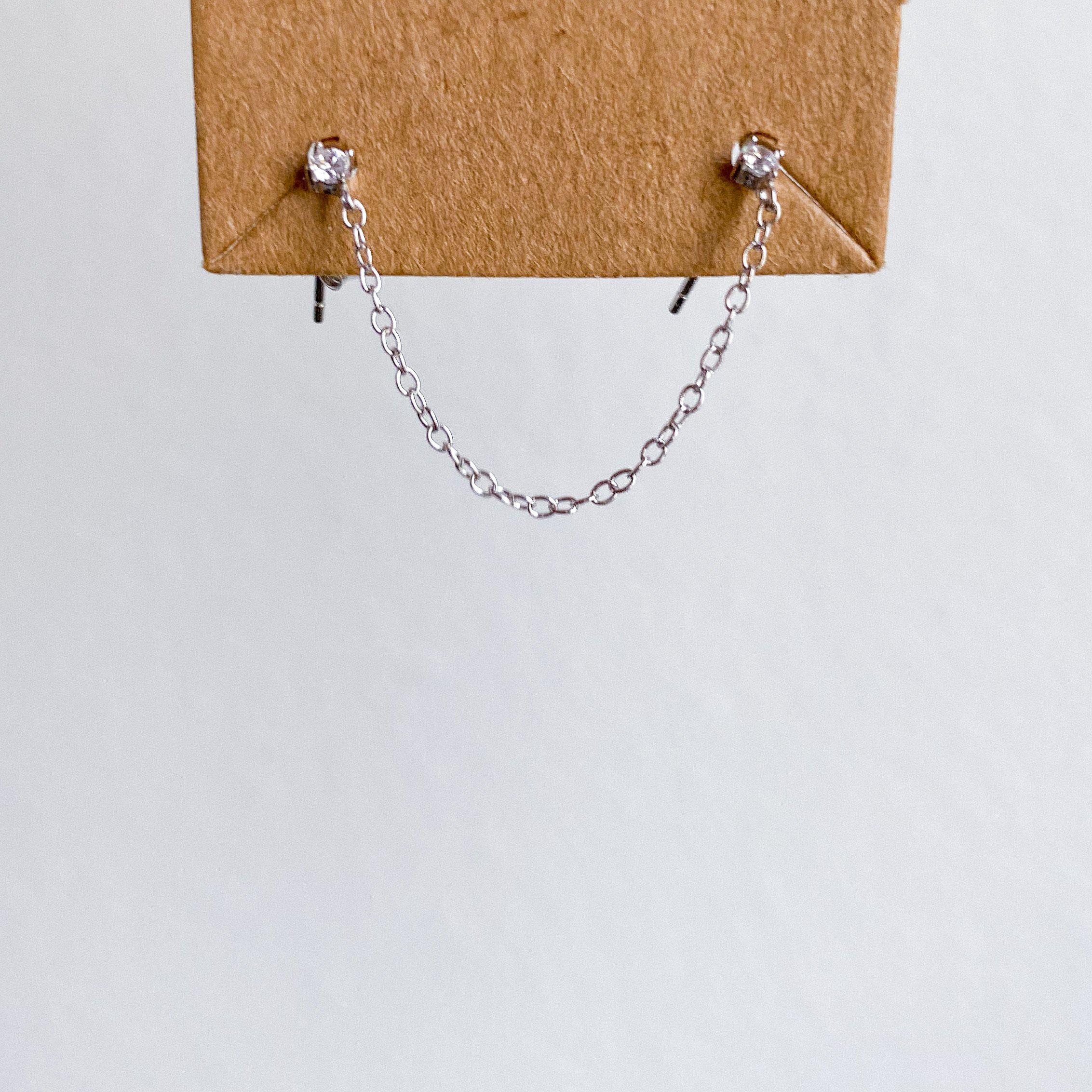 Billie Chain Link Studs - 925 Sterling Silver