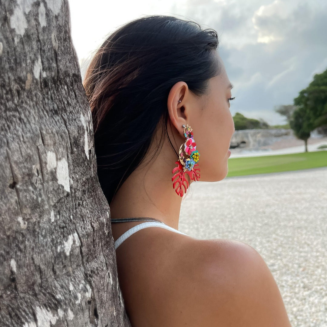 Caribbean Palm Leaf Earrings - 6 Colors LAST CHANCE!