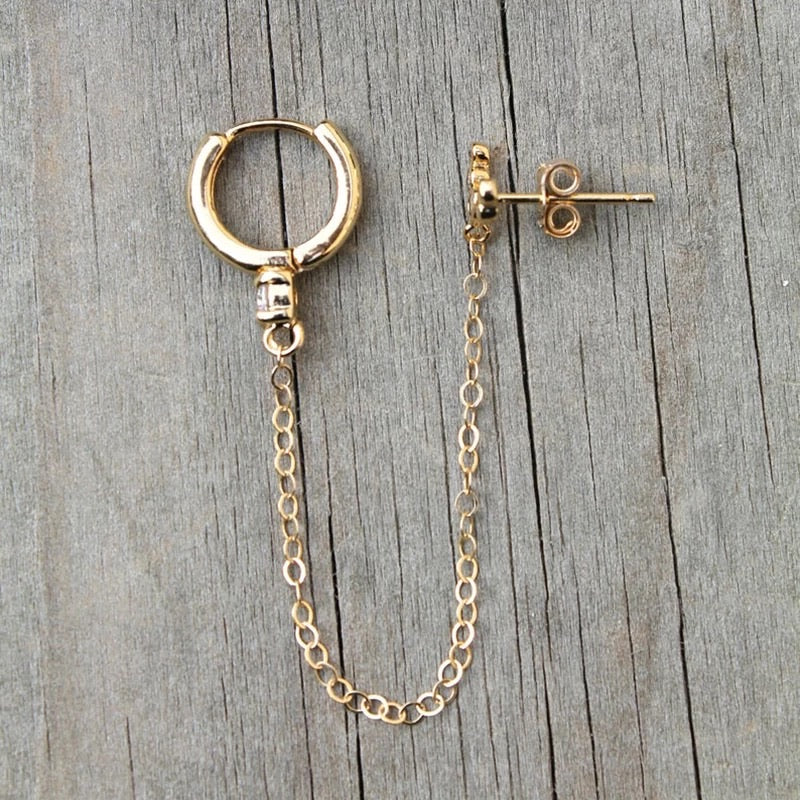 Ava Chain Link Huggie Earring