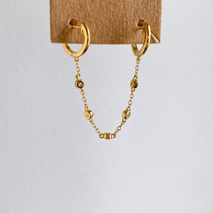 Bebe Bejeweled Chain Link Huggie Earring - LAST CHANCE!