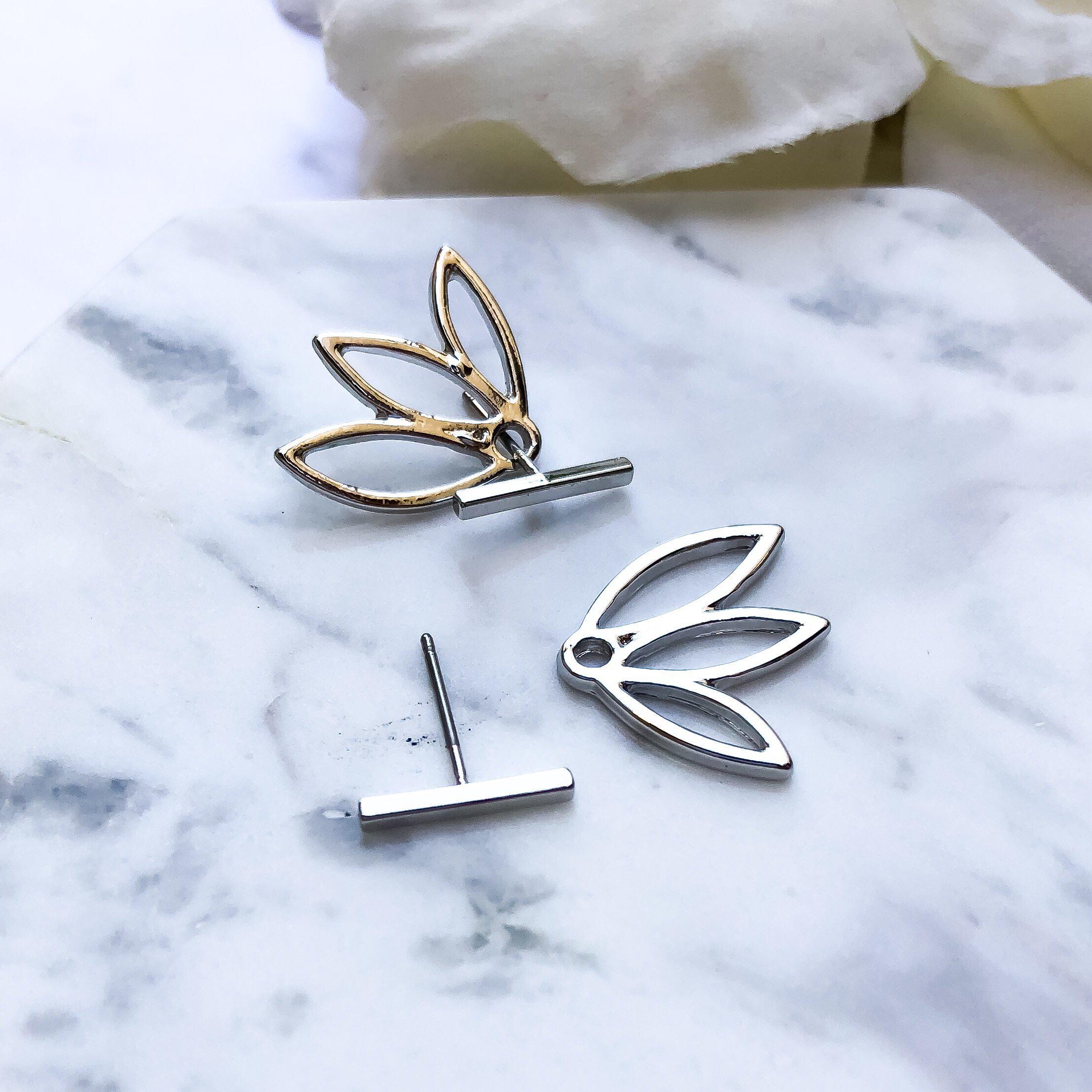 Flower Back Ear Jacket Earrings - LAST CHANCE!