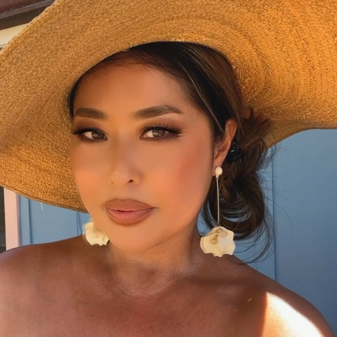 Vanilla Cream Petal Drop Earrings -  LAST CHANCE!