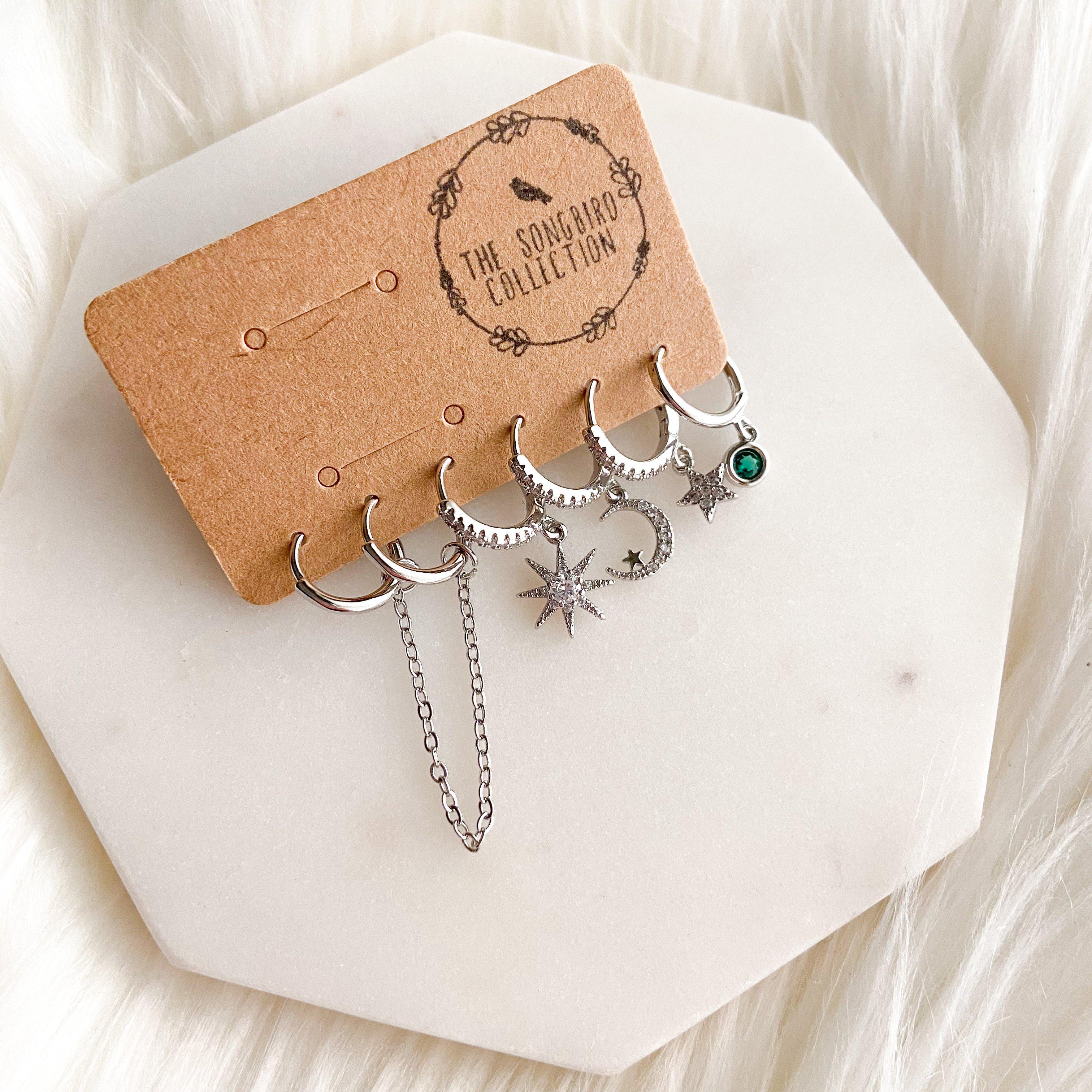 6 Piece Celestial Huggies Earring Set - LAST CHANCE!