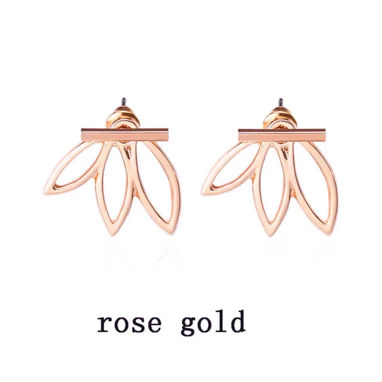 Flower Back Ear Jacket Earrings - LAST CHANCE!