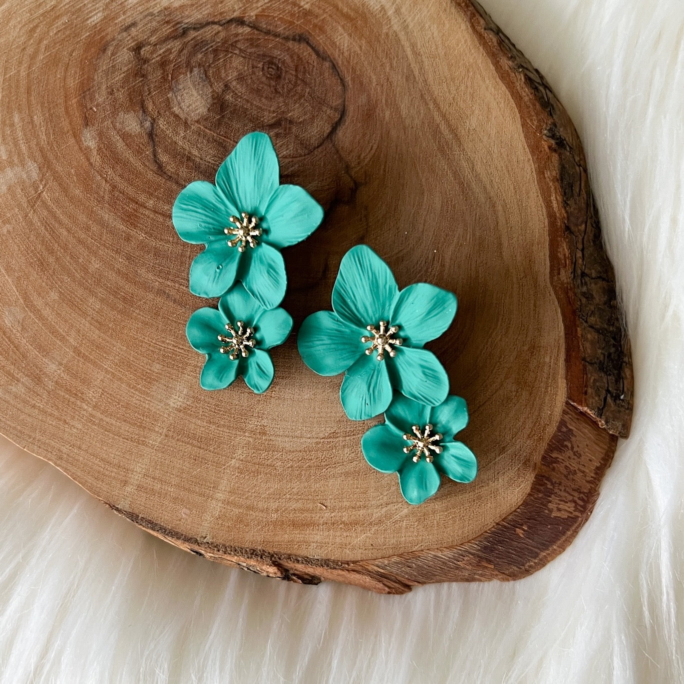 Hibiscus Flower Drop Earrings - LAST CHANCE!