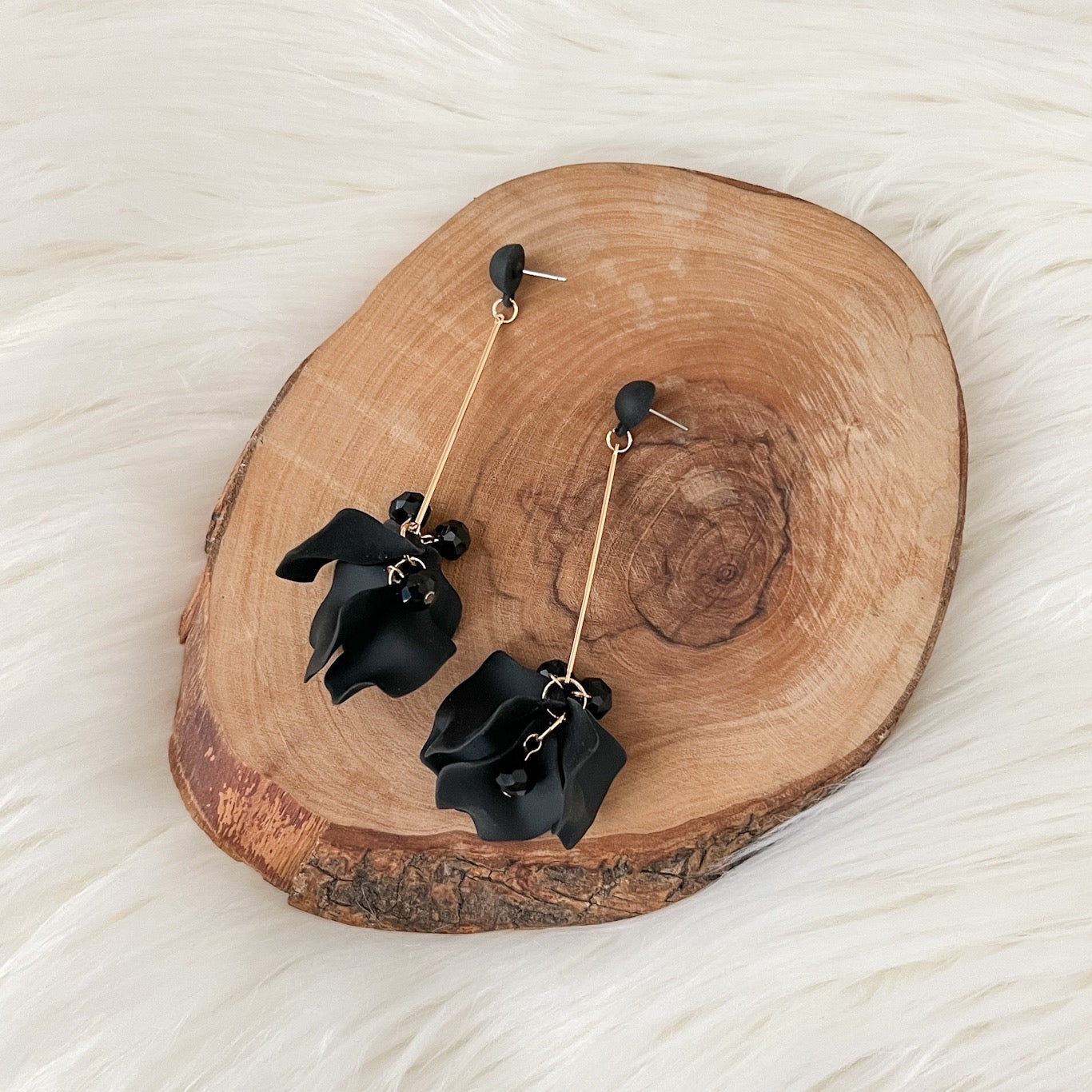 Vanilla Cream Petal Drop Earrings -  LAST CHANCE!