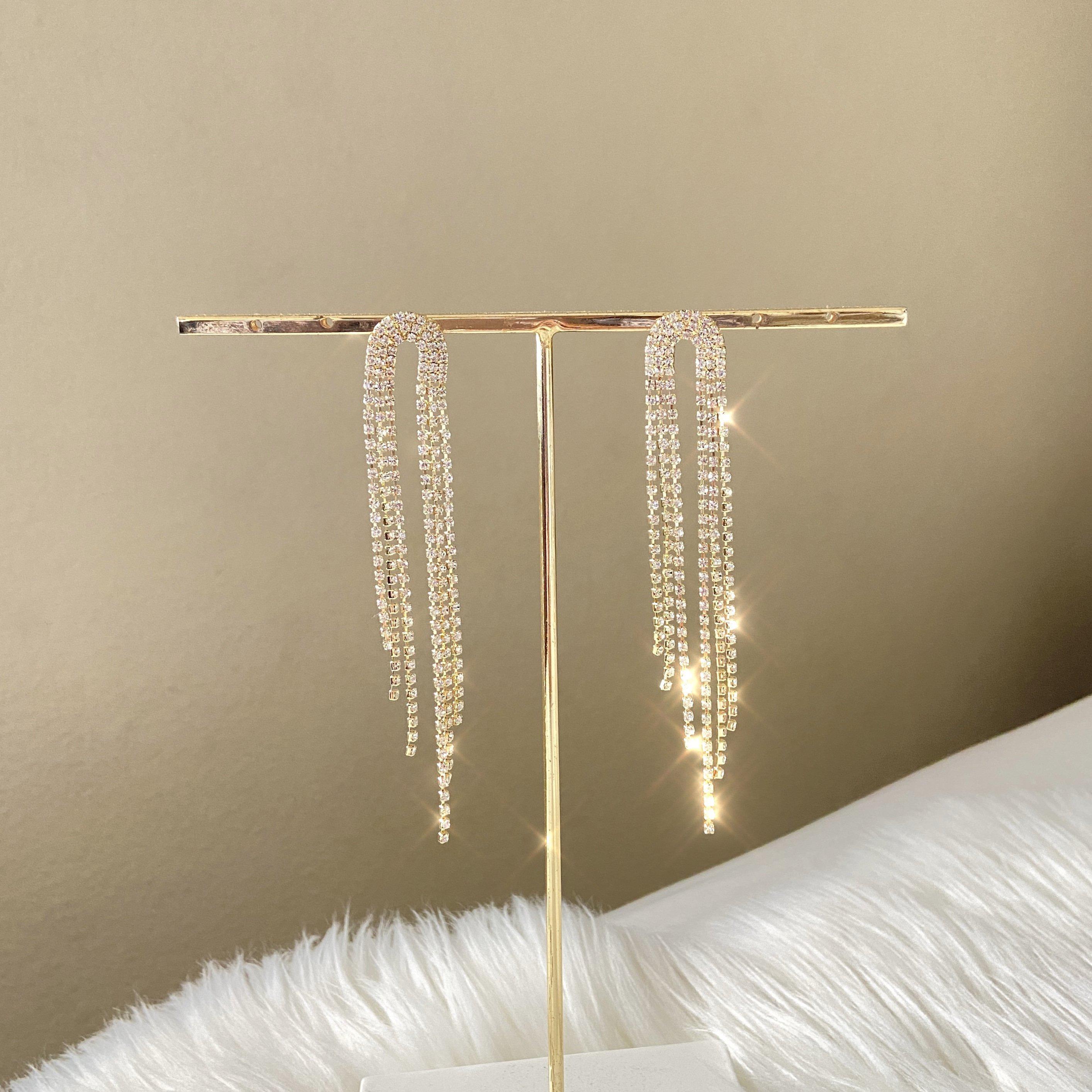 Rana Rhinestone Duster Earrings - LAST CHANCE!